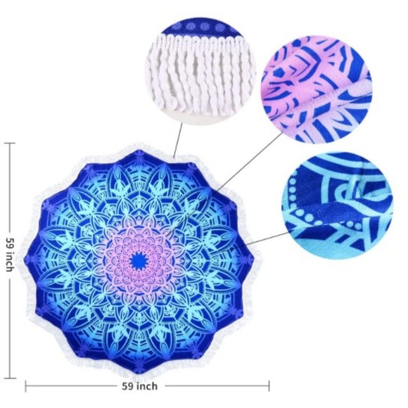 High Quality Round Bohemian Blanket Hippie Indian Throw Blanket Beach Tapestry - Picture 3 of 10